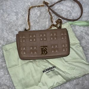 Burberry clutch bag in tan leather